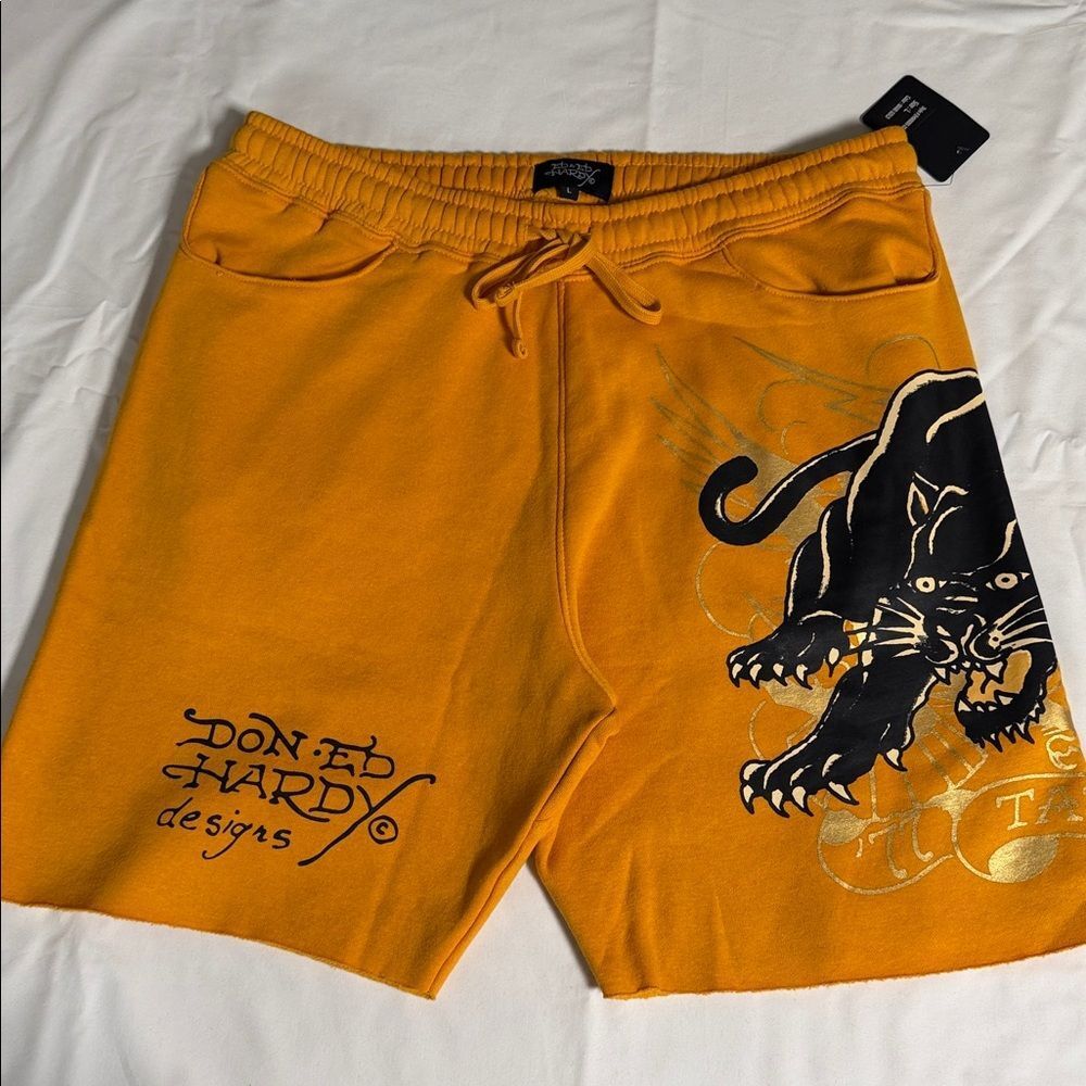 Ed Hardy Panther Graphic Men's Sweat Shorts